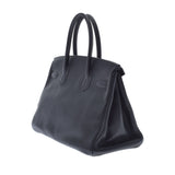 HERMES エルメス バーキン 30 黒 シルバー金具 □L刻印(2008年頃) レディース トリヨンクレマンス ハンドバッグ Aランク 中古 銀蔵
