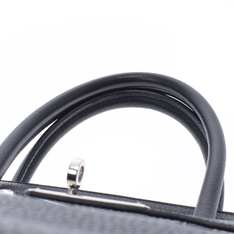 HERMES エルメス バーキン 30 黒 シルバー金具 □L刻印(2008年頃) レディース トリヨンクレマンス ハンドバッグ Aランク 中古 銀蔵