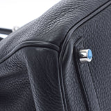 HERMES エルメス バーキン 30 黒 シルバー金具 □L刻印(2008年頃) レディース トリヨンクレマンス ハンドバッグ Aランク 中古 銀蔵