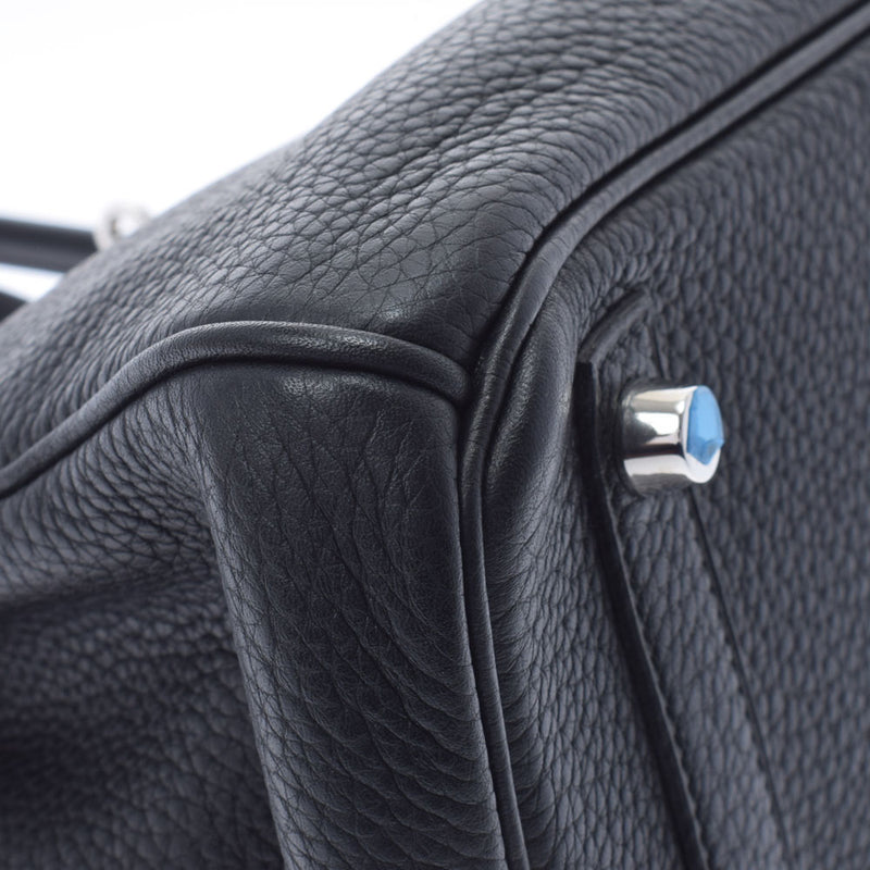 HERMES エルメス バーキン 30 黒 シルバー金具 □L刻印(2008年頃) レディース トリヨンクレマンス ハンドバッグ Aランク 中古 銀蔵