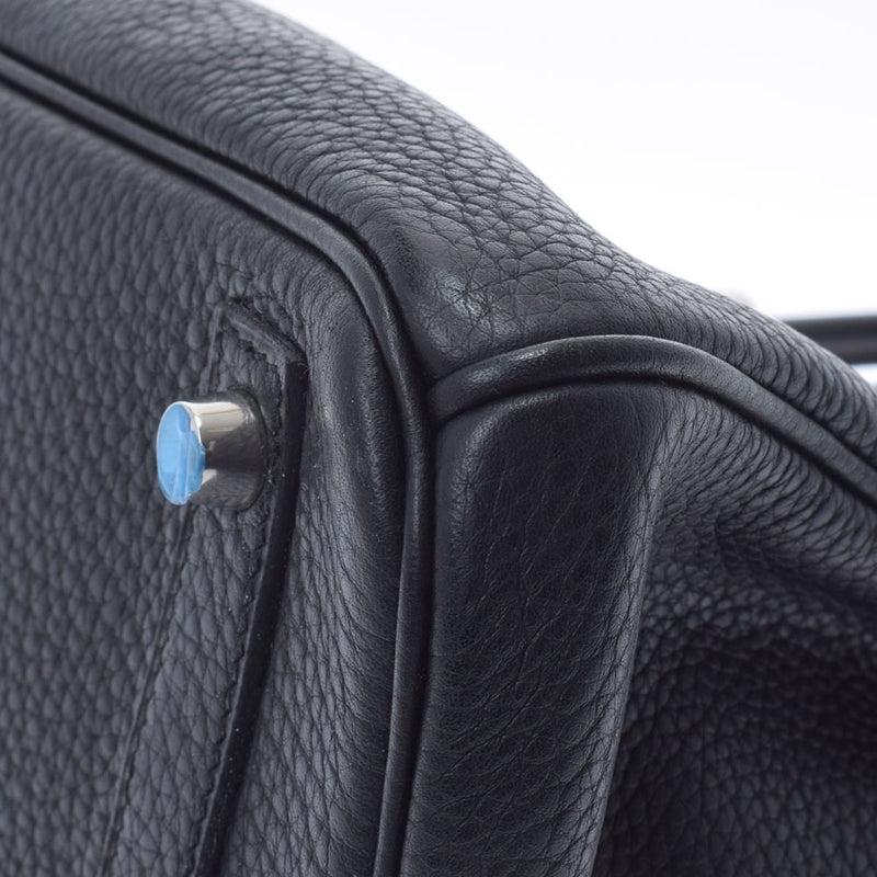 HERMES エルメス バーキン 30 黒 シルバー金具 □L刻印(2008年頃) レディース トリヨンクレマンス ハンドバッグ Aランク 中古 銀蔵