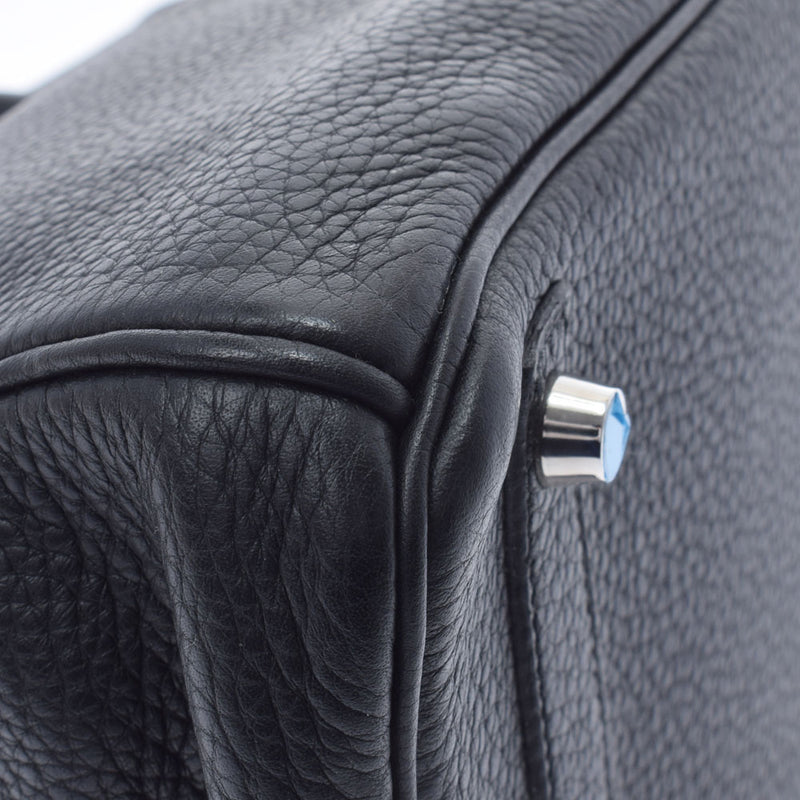 HERMES エルメス バーキン 30 黒 シルバー金具 □L刻印(2008年頃) レディース トリヨンクレマンス ハンドバッグ Aランク 中古 銀蔵