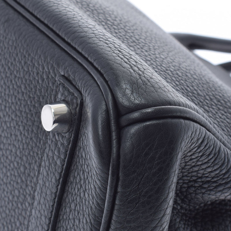 HERMES エルメス バーキン 30 黒 シルバー金具 □L刻印(2008年頃) レディース トリヨンクレマンス ハンドバッグ Aランク 中古 銀蔵