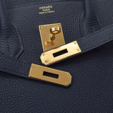 HERMES エルメス バーキン35 ブルーニュイ ゴールド金具 C刻印(2018年頃) レディース トゴ ハンドバッグ Aランク 中古 銀蔵