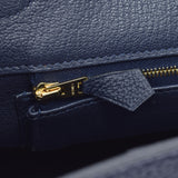 HERMES エルメス バーキン35 ブルーニュイ ゴールド金具 C刻印(2018年頃) レディース トゴ ハンドバッグ Aランク 中古 銀蔵