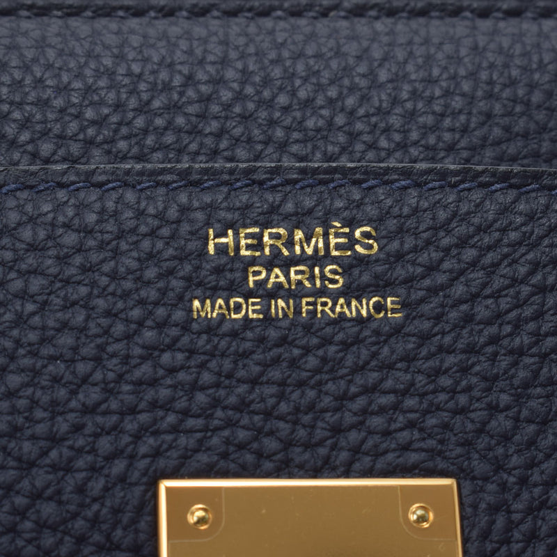 HERMES エルメス バーキン35 ブルーニュイ ゴールド金具 C刻印(2018年頃) レディース トゴ ハンドバッグ Aランク 中古 銀蔵