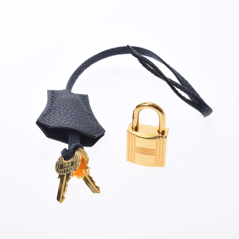 HERMES エルメス バーキン35 ブルーニュイ ゴールド金具 C刻印(2018年頃) レディース トゴ ハンドバッグ Aランク 中古 銀蔵