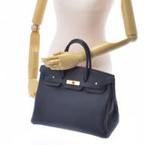 HERMES エルメス バーキン35 ブルーニュイ ゴールド金具 C刻印(2018年頃) レディース トゴ ハンドバッグ Aランク 中古 銀蔵