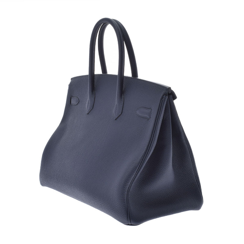 HERMES エルメス バーキン35 ブルーニュイ ゴールド金具 C刻印(2018年頃) レディース トゴ ハンドバッグ Aランク 中古 銀蔵