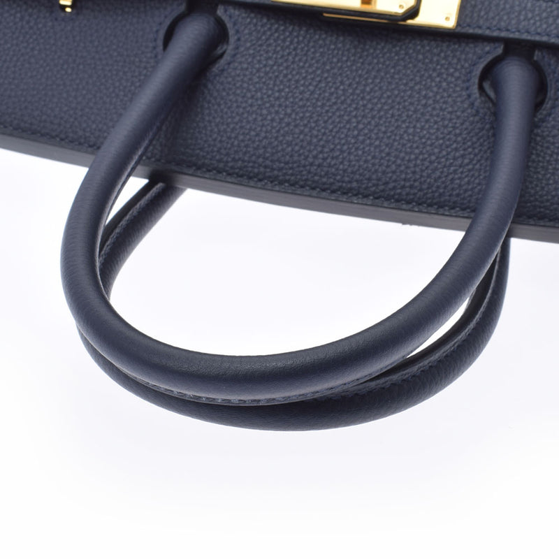 HERMES エルメス バーキン35 ブルーニュイ ゴールド金具 C刻印(2018年頃) レディース トゴ ハンドバッグ Aランク 中古 銀蔵