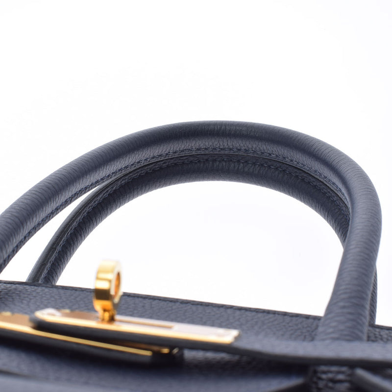 HERMES エルメス バーキン35 ブルーニュイ ゴールド金具 C刻印(2018年頃) レディース トゴ ハンドバッグ Aランク 中古 銀蔵