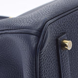 HERMES エルメス バーキン35 ブルーニュイ ゴールド金具 C刻印(2018年頃) レディース トゴ ハンドバッグ Aランク 中古 銀蔵