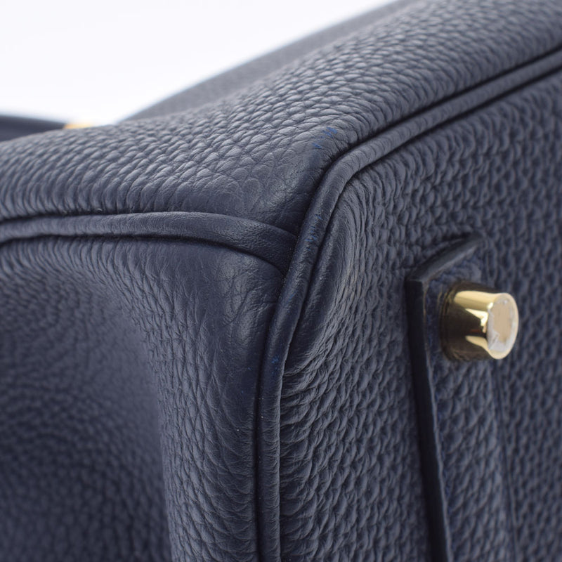 HERMES エルメス バーキン35 ブルーニュイ ゴールド金具 C刻印(2018年頃) レディース トゴ ハンドバッグ Aランク 中古 銀蔵