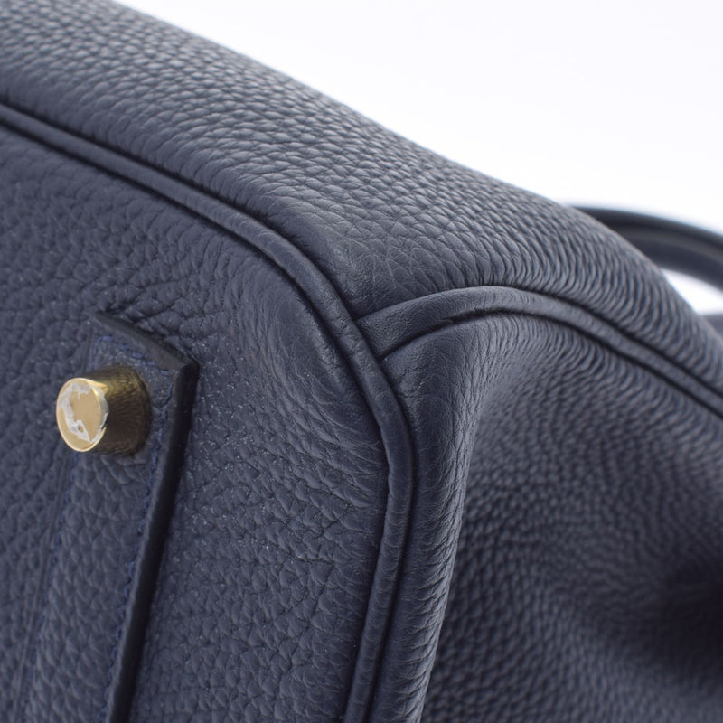 HERMES エルメス バーキン35 ブルーニュイ ゴールド金具 C刻印(2018年頃) レディース トゴ ハンドバッグ Aランク 中古 銀蔵