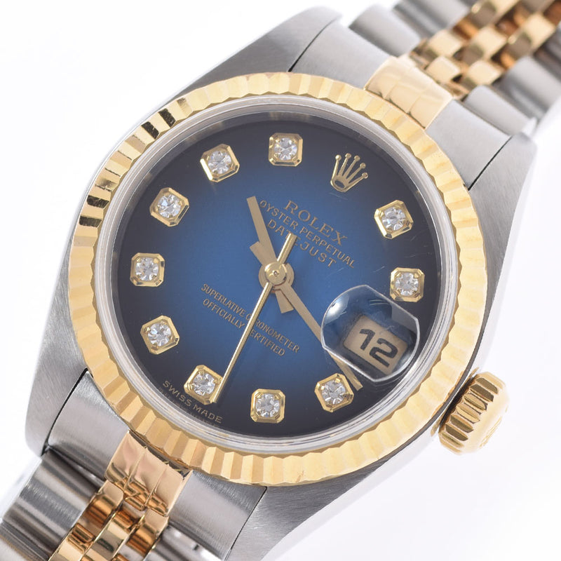 劳力士劳力士datejust 10p钻石79173G女士yg/ss观看自动蓝色渐变拨号级别用ginzo