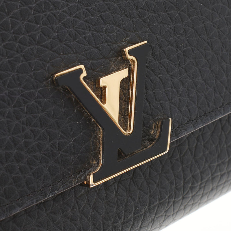 LOUIS VUITTON ルイヴィトン ポルトフォイユ カプシーヌ コンパクト ノワール/ホットピンク M62157 レディース トリヨンレザー 三つ折り財布 Aランク 中古 銀蔵