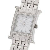 爱马仕爱马仕（Hermes H）观看lambusis bezel diamond hh1.230女士SS观看石英白色表盘