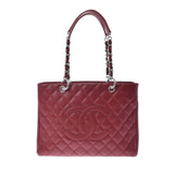 CHANEL シャネル マトラッセ GSTトート 赤 シルバー金具 レディース キャビアスキン トートバッグ Aランク 中古 銀蔵