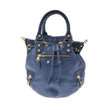 BALENCIAGA Balenciaga Giant Mini Pompon 2WAY Blue Gold Bracket 285439 Ladies Calf Handbag AB Rank Used Ginzo