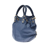 BALENCIAGA Balenciaga Giant Mini Pompon 2WAY Blue Gold Bracket 285439 Ladies Calf Handbag AB Rank Used Ginzo