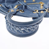 BALENCIAGA Balenciaga Giant Mini Pompon 2WAY Blue Gold Bracket 285439 Ladies Calf Handbag AB Rank Used Ginzo