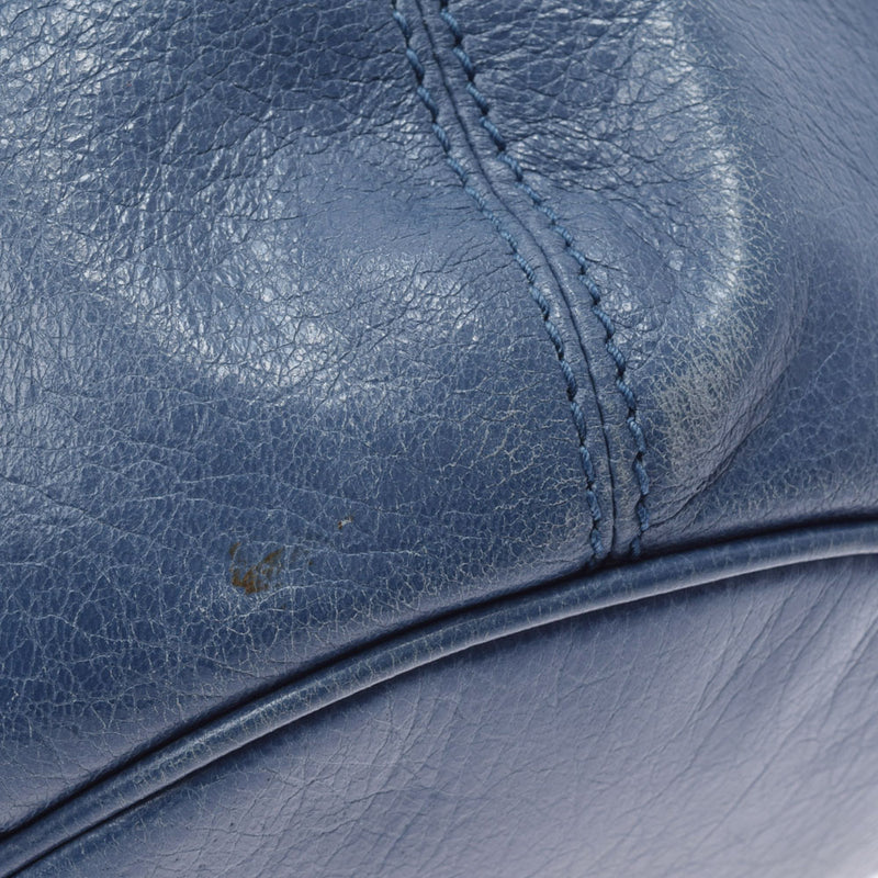 BALENCIAGA Balenciaga Giant Mini Pompon 2WAY Blue Gold Bracket 285439 Ladies Calf Handbag AB Rank Used Ginzo