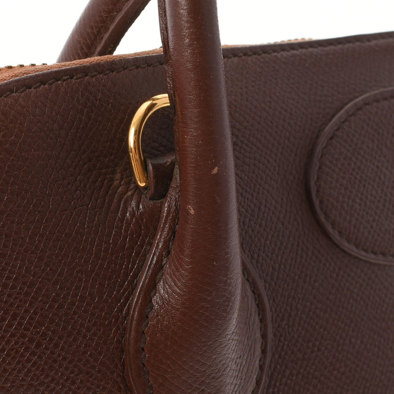 HERMES エルメス ボリード 37 茶 ○H刻印(1978年頃) レディース クシュベル ハンドバッグ Bランク 中古 銀蔵