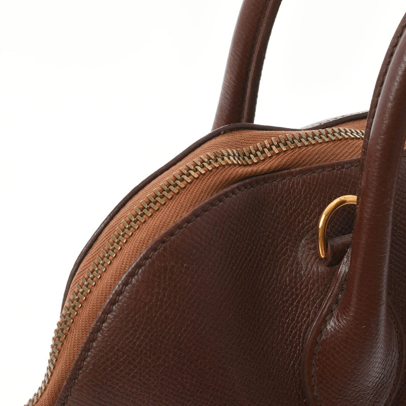 HERMES エルメス ボリード 37 茶 ○H刻印(1978年頃) レディース クシュベル ハンドバッグ Bランク 中古 銀蔵