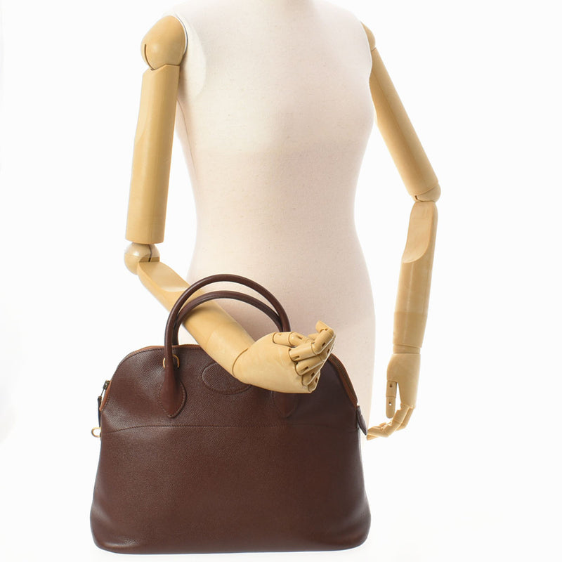 HERMES エルメス ボリード 37 茶 ○H刻印(1978年頃) レディース クシュベル ハンドバッグ Bランク 中古 銀蔵
