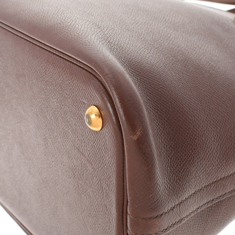 HERMES エルメス ボリード 37 茶 ○H刻印(1978年頃) レディース クシュベル ハンドバッグ Bランク 中古 銀蔵