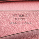 HERMES エルメス ベアン ローズサクラ シルバー金具 T刻印(2015年頃) レディース シェーブル 三つ折り財布 Bランク 中古 銀蔵