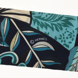 HERMES Hermes twilly old tag flower blooming fabric/FLEURS et papillons de tissus dark blue/blue ladies silk 100 % scarf AB rank used Ginzo