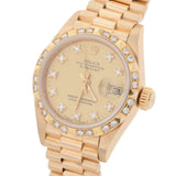 ROLEX Rolex Date Just Besel Diamond 10P Diamond 69258G Ladies YG Watch Automatic Champagne Dial A Rank used Ginzo