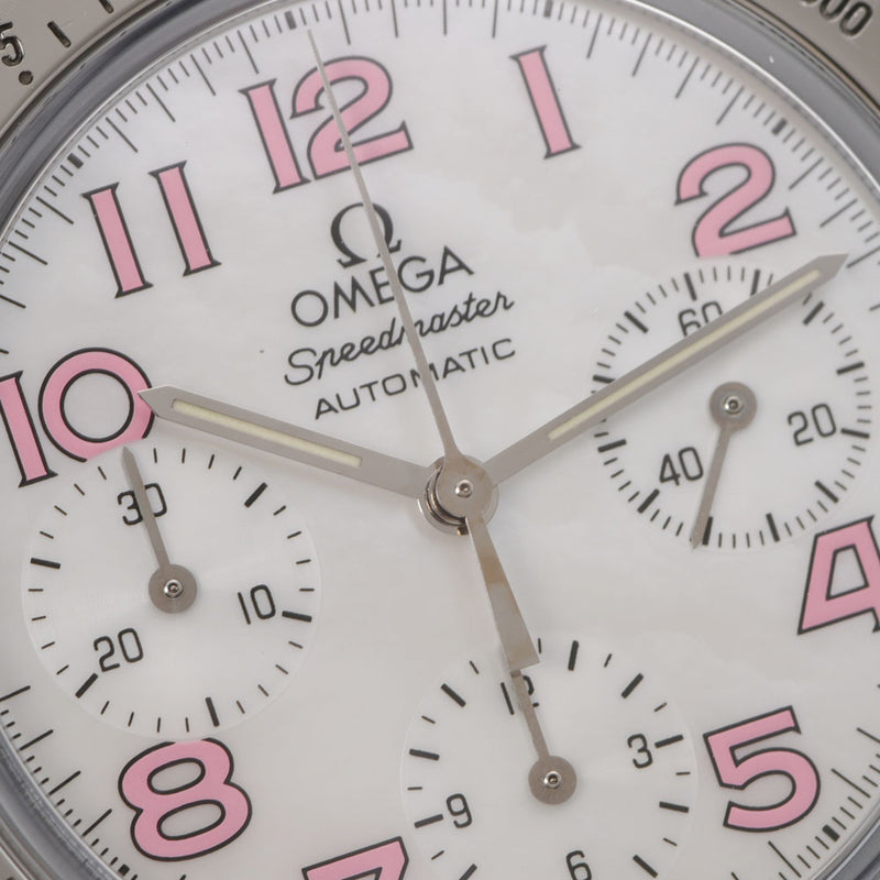 Omega Omega Speed Master 3834.74.34男士SS/皮革手表自动风白色壳拨号拨号