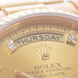 ROLEX Rolex Day Date 10P Diamond 18238A Men's YG Watch Automatic Champagne Dial A Rank Used Ginzo