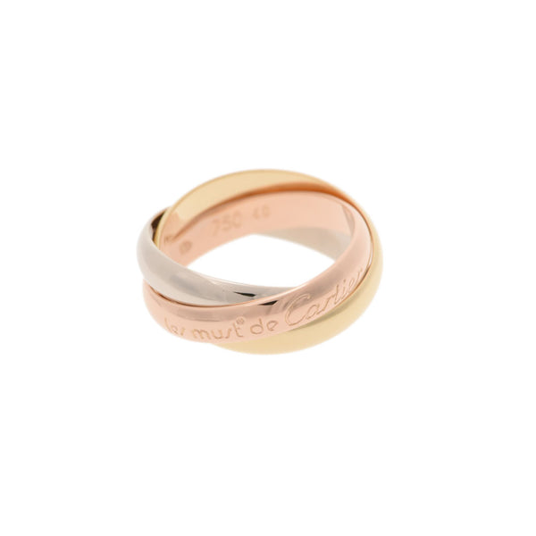 Cartier Cartier Trinity Ring Three Color #49 9 Ladies K18YG/WG/PG Ring/Ring A Rank Used Ginzo