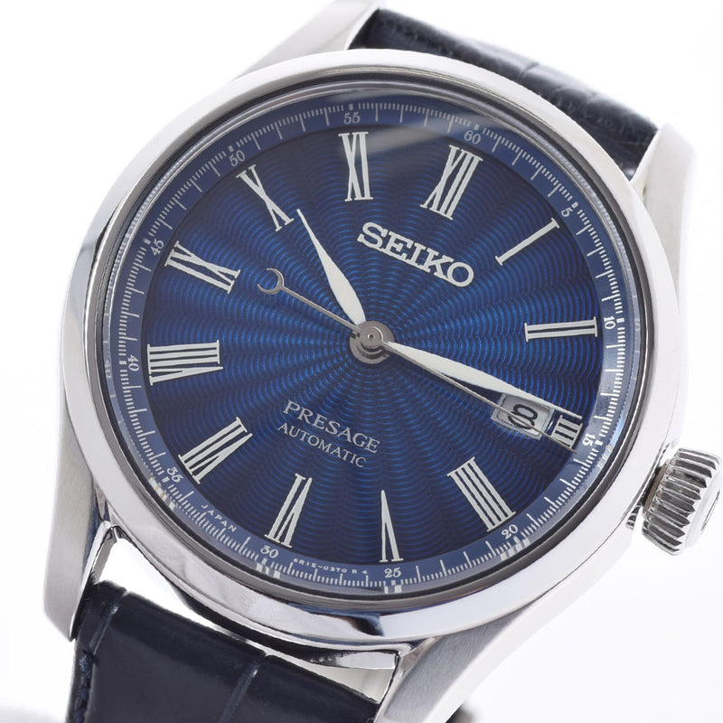 SEIKO セイコー プレザージュ 裏スケ SARX059 メンズ SS/革 腕時計 自動巻き 青（七宝ダイヤル）文字盤 ABランク 中古 銀蔵