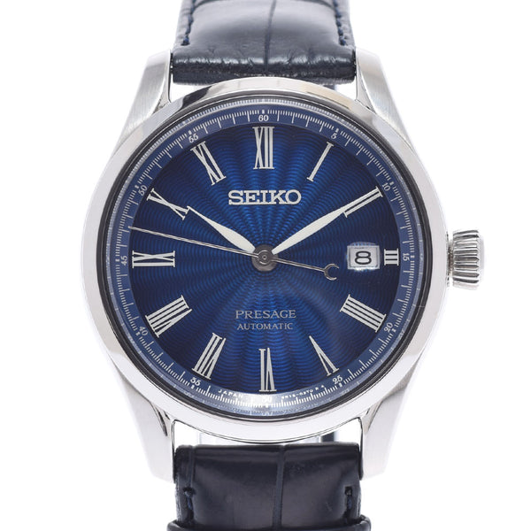 SEIKO Seiko Plazage Back Skek SARX059 Men's SS/Leather Watch Automatic Blue (Shichiho Dial) Dial AB Rank Used Ginzo