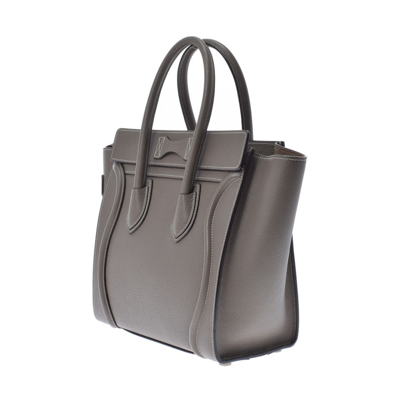 Celine Celine Rague Micro Shopper Gray Ladies Calf Handbag AB级使用Ginzo