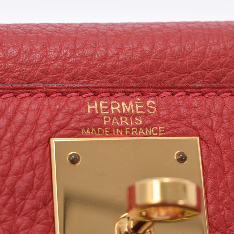 HERMES Hermes Hermes Kelly 28 Inner sewing red x gold metal fittings □ G engraved (around 2003) Ladies Toryon Lemance 2WAY Bag A Rank used Ginzo