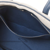 HERMES エルメス ヴィクトリア35 グレー/青 パラジウム金具 □R刻印(2014年頃) ユニセックス トワルアッシュ ハンドバッグ Bランク 中古 銀蔵