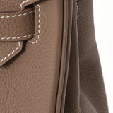 HERMES エルメス バーキン35 エトゥープ シルバー金具 D刻印(2019年頃) レディース トゴ ハンドバッグ Aランク 中古 銀蔵