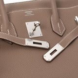 HERMES エルメス バーキン35 エトゥープ シルバー金具 D刻印(2019年頃) レディース トゴ ハンドバッグ Aランク 中古 銀蔵