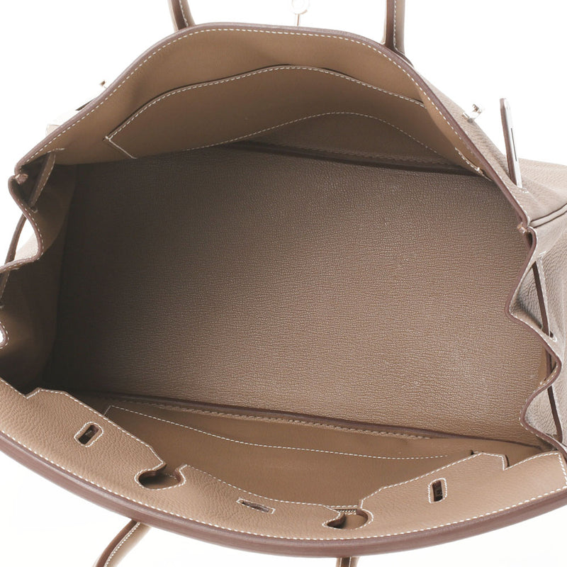 HERMES エルメス バーキン35 エトゥープ シルバー金具 D刻印(2019年頃) レディース トゴ ハンドバッグ Aランク 中古 銀蔵