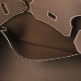 HERMES エルメス バーキン35 エトゥープ シルバー金具 D刻印(2019年頃) レディース トゴ ハンドバッグ Aランク 中古 銀蔵