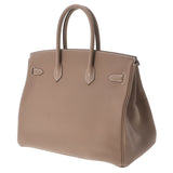 HERMES エルメス バーキン35 エトゥープ シルバー金具 D刻印(2019年頃) レディース トゴ ハンドバッグ Aランク 中古 銀蔵