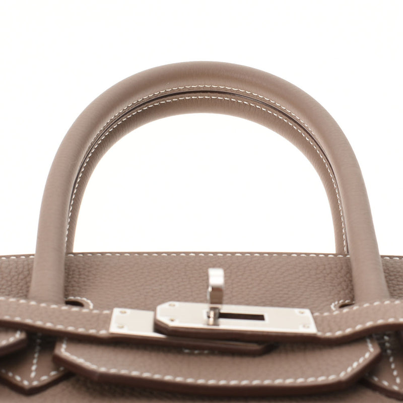 HERMES エルメス バーキン35 エトゥープ シルバー金具 D刻印(2019年頃) レディース トゴ ハンドバッグ Aランク 中古 銀蔵