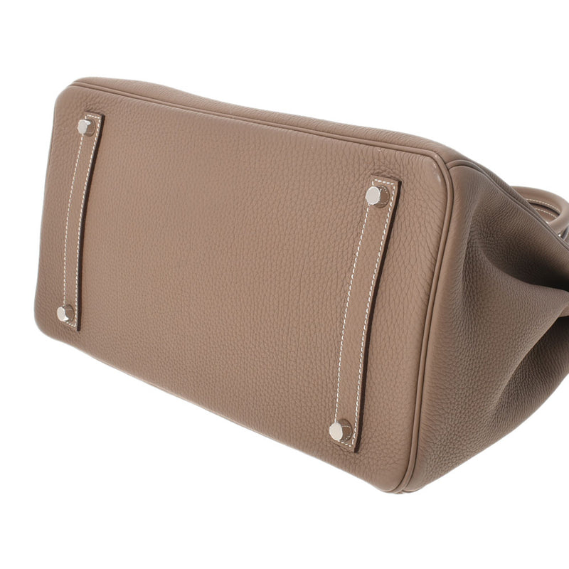 HERMES エルメス バーキン35 エトゥープ シルバー金具 D刻印(2019年頃) レディース トゴ ハンドバッグ Aランク 中古 銀蔵