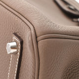 HERMES エルメス バーキン35 エトゥープ シルバー金具 D刻印(2019年頃) レディース トゴ ハンドバッグ Aランク 中古 銀蔵
