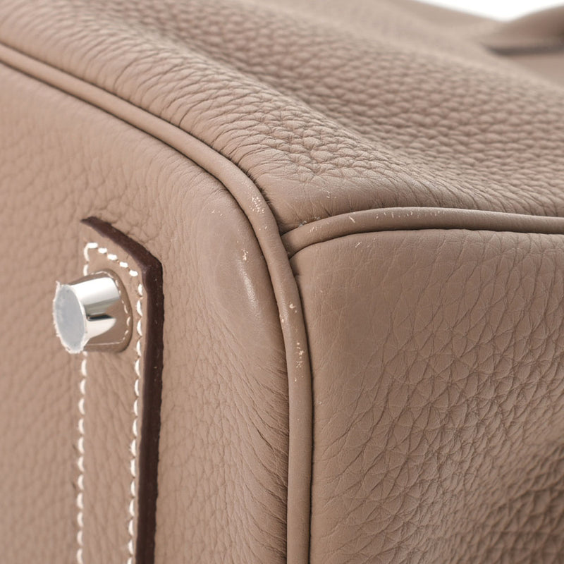 HERMES エルメス バーキン35 エトゥープ シルバー金具 D刻印(2019年頃) レディース トゴ ハンドバッグ Aランク 中古 銀蔵